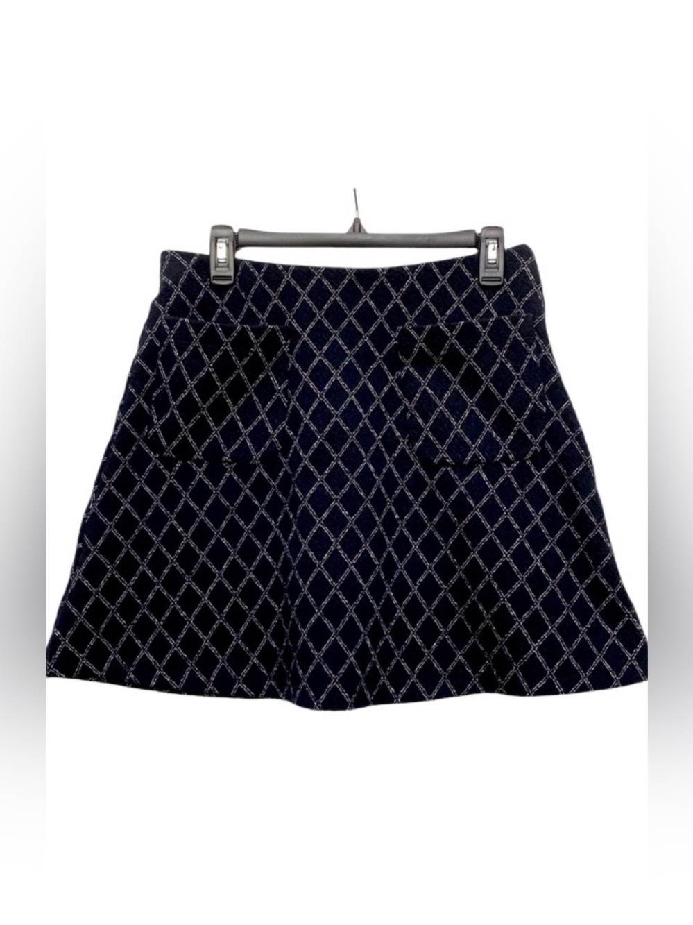 Loft Dark Navy and White Geometric Skirt S